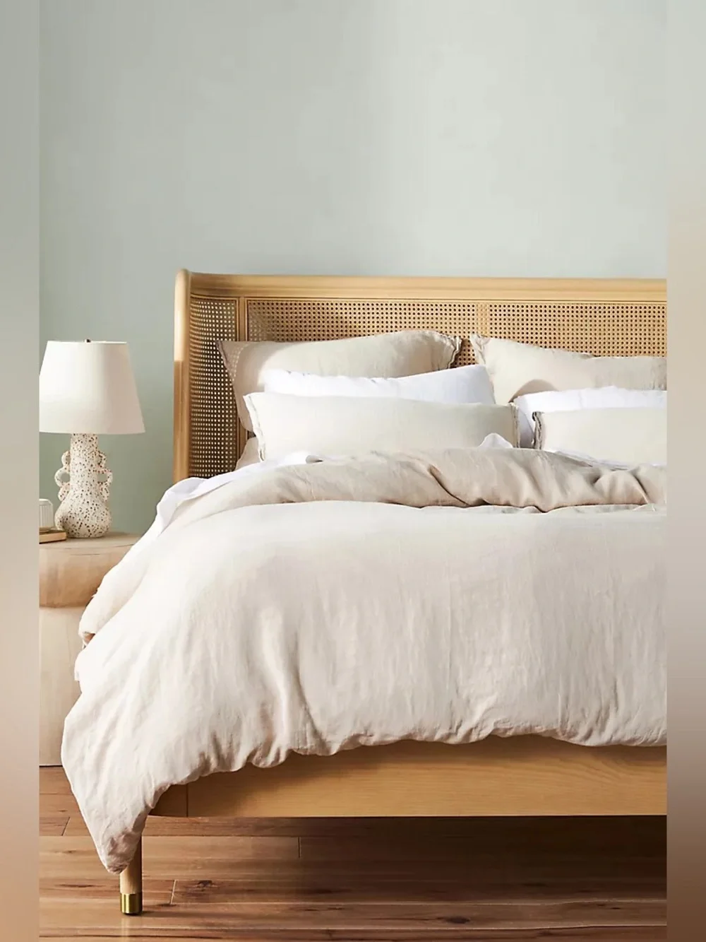 New Anthropologie Neutral 100% European Linen King Duvet Cover